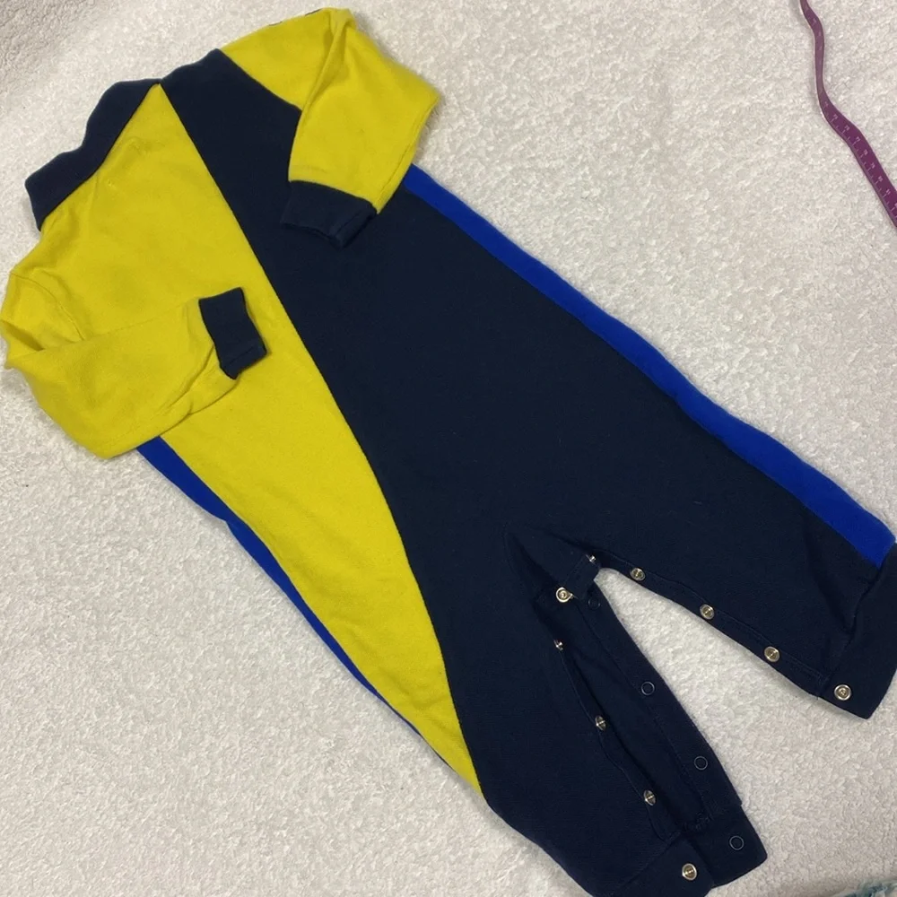 Ralph Lauren color block polo romper 12m